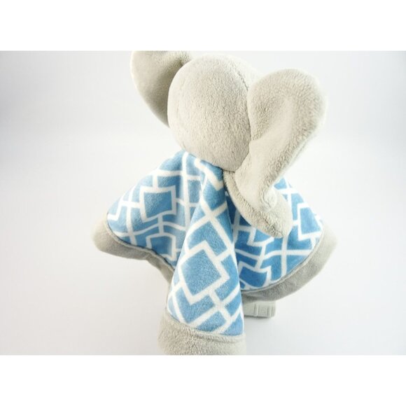 Levtex Baby Elephant Lovey Blue Gray Plush Security Blanket - Picture 5 of 8